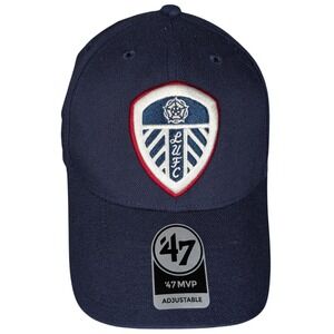 47 Brand Leeds United Soccer Cap Navy Adjustable MVP Fit Embroidered Logo